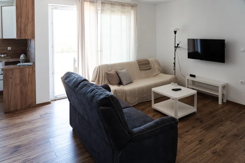 Living room with doors to the terrace
